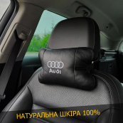 Автомобільна подушка для підголівника Audi – чорна натуральна шкіра. Зображення №9 Автомобільна подушка для підголівника Audi – чорна натуральна шкіра. Зображення №9