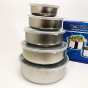 Набір харчових контейнерів Unique UN-1515 5 шт із нержавіючої сталі. Зображення №6