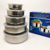 Набір харчових контейнерів Unique UN-1515 5 шт із нержавіючої сталі. Зображення №9