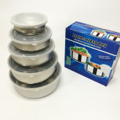 Набір харчових контейнерів Unique UN-1515 5 шт із нержавіючої сталі. Зображення №10