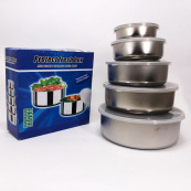 Набір харчових контейнерів Unique UN-1515 5 шт із нержавіючої сталі. Зображення №18