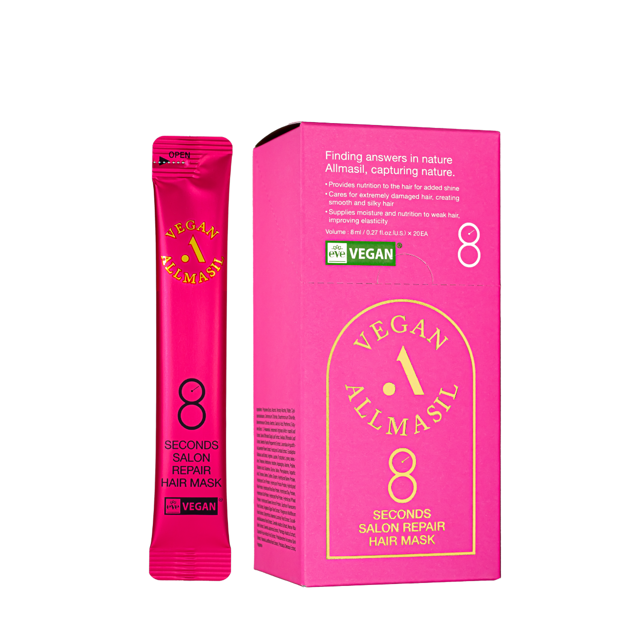 Маска для волосся All Masil 8 Seconds Salon Repair Hair Mask відновлююча об'ємна 8 мл Маска для волосся All Masil 8 Seconds Salon Repair Hair Mask відновлююча об'ємна 8 мл