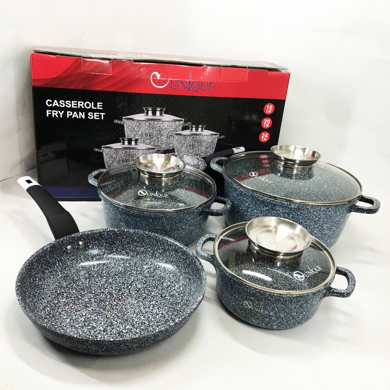 Набор посуды UNIQUE UN-5521 7 предметов, Кастрюля для готовки на плите, Фирменные наборы кастрюль Набор посуды UNIQUE UN-5521 7 предметов, Кастрюля для готовки на плите, Фирменные наборы кастрюль