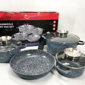 Набор посуды UNIQUE UN-5521 7 предметов, Кастрюля для готовки на плите, Фирменные наборы кастрюль. Изображение №3 Набор посуды UNIQUE UN-5521 7 предметов, Кастрюля для готовки на плите, Фирменные наборы кастрюль. Изображение №3