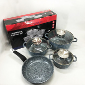 Набор посуды UNIQUE UN-5521 7 предметов, Кастрюля для готовки на плите, Фирменные наборы кастрюль. Изображение №11 Набор посуды UNIQUE UN-5521 7 предметов, Кастрюля для готовки на плите, Фирменные наборы кастрюль. Изображение №11