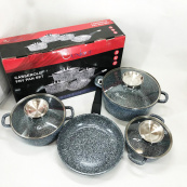 Набор посуды UNIQUE UN-5521 7 предметов, Кастрюля для готовки на плите, Фирменные наборы кастрюль. Изображение №14 Набор посуды UNIQUE UN-5521 7 предметов, Кастрюля для готовки на плите, Фирменные наборы кастрюль. Изображение №14