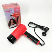 Фен із складною ручкою для волосся VGR V-426 2000Вт, Стильний фен для укладання волосся. Колір: червоний. Зображення №7 Фен із складною ручкою для волосся VGR V-426 2000Вт, Стильний фен для укладання волосся. Колір: червоний. Зображення №7