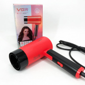 Фен із складною ручкою для волосся VGR V-426 2000Вт, Стильний фен для укладання волосся. Колір: червоний. Зображення №15 Фен із складною ручкою для волосся VGR V-426 2000Вт, Стильний фен для укладання волосся. Колір: червоний. Зображення №15