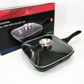 Сковорода гриль UNIQUE UN-4012 стильна 24см, Надійна сковорода з антипригарним покриттям. Зображення №4