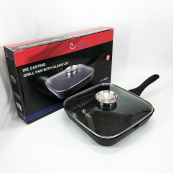 Сковорода гриль UNIQUE UN-4012 стильна 24см, Надійна сковорода з антипригарним покриттям. Зображення №5