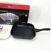 Сковорода гриль UNIQUE UN-4012 стильна 24см, Надійна сковорода з антипригарним покриттям. Зображення №9