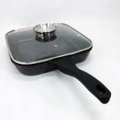 Сковорода гриль UNIQUE UN-4012 стильна 24см, Надійна сковорода з антипригарним покриттям. Зображення №16