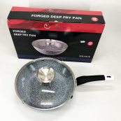 Сковорода глубокая UNIQUE UN-5172 28 см с крышкой, Прочная сковородка с антипригарным покрытием. Изображение №6