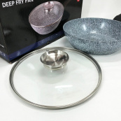 Сковорода глубокая UNIQUE UN-5172 28 см с крышкой, Прочная сковородка с антипригарным покрытием. Изображение №12