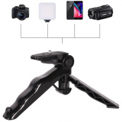 Набор блогера 4в1, тренога для телефона с микрофоном и вспышкой Штатив трипод для селфи и видео. Изображение №3