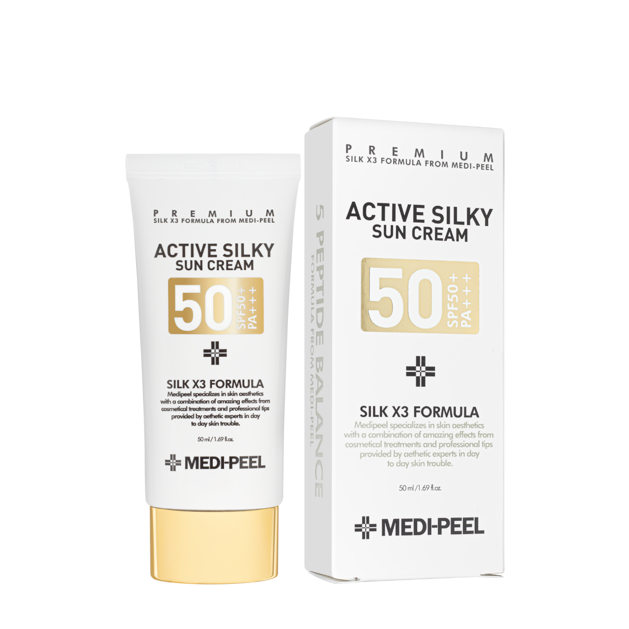 Сонцезахисний крем Medi-peel Active Silky Sun Cream SPF50+PA++++ з пептидами 50 мл Сонцезахисний крем Medi-peel Active Silky Sun Cream SPF50+PA++++ з пептидами 50 мл