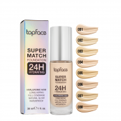 Тональний крем topface Super Match 24H Foundation водостійкий PT475, 008 Biscuit/Медовий. Зображення №4