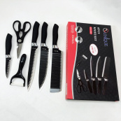 Набір ножів UNIQUE UN-1821 кухонні ножі ножиці та овочечистка. Зображення №5