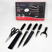 Набір ножів UNIQUE UN-1821 кухонні ножі ножиці та овочечистка. Зображення №9