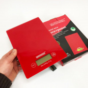 Ваги кухонні MATARIX MX-402 5 кг з дисплеєм, Ваги кухонні для продуктів домашні. Колір: червоний. Зображення №2