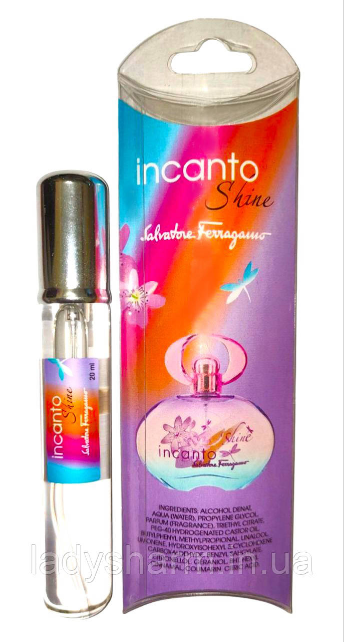 Жіночі мініпарфуми в ручці Salvatore Ferragamo Incanto Shine (Салваторе Феррагмо Інканто Шайн) 20 мл Жіночі мініпарфуми в ручці Salvatore Ferragamo Incanto Shine (Салваторе Феррагмо Інканто Шайн) 20 мл
