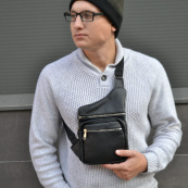 Тактична шкіряна сумка з натуральної шкіри, кроссбоді, месенджер чоловічий. Зображення №4