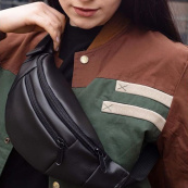 Сумка на пояс. Сумка через плече. бананка чоловіча / жіноча. Колір чорний. Зображення №10