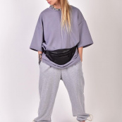 Сумка на пояс. Сумка через плече. бананка чоловіча / жіноча. Колір чорний. Зображення №15