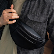 Сумка на пояс. Сумка через плече. бананка чоловіча / жіноча. Колір чорний. Зображення №23