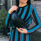 Сумка на пояс. Сумка через плече. бананка чоловіча / жіноча. Колір чорний. Зображення №24