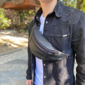 Сумка на пояс. Сумка через плече. бананка чоловіча / жіноча. Колір чорний. Зображення №30