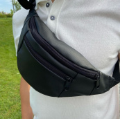 Сумка на пояс. Сумка через плече. бананка чоловіча / жіноча. Колір чорний. Зображення №33
