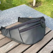 Сумка на пояс. Сумка через плече. бананка чоловіча / жіноча. Колір чорний. Зображення №35