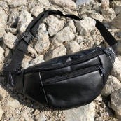 Сумка на пояс. Сумка через плече. бананка чоловіча / жіноча. Колір чорний. Зображення №36