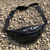 Сумка на пояс. Сумка через плече. бананка чоловіча / жіноча. Колір чорний. Зображення №38