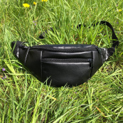 Сумка на пояс. Сумка через плече. бананка чоловіча / жіноча. Колір чорний. Зображення №41