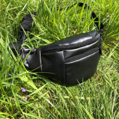 Сумка на пояс. Сумка через плече. бананка чоловіча / жіноча. Колір чорний. Зображення №42