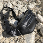 Сумка на пояс. Сумка через плече. бананка чоловіча / жіноча. Колір чорний. Зображення №46