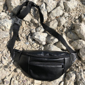 Сумка на пояс. Сумка через плече. бананка чоловіча / жіноча. Колір чорний. Зображення №47