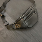 Сумка на пояс. Сумка через плече. бананка чоловіча / жіноча. Колір чорний. Зображення №50