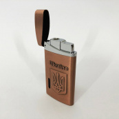 Турбо зажигалка, карманная зажигалка "Ukraine" 325, зажигалка с турбонаддувом необычная. Цвет: бронзовый. Изображение №2