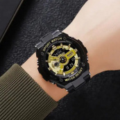 Годинник наручний чоловічий SKMEI 2101BKGD, армійський годинник протиударний, оригінальний чоловічий годинник спортивний. Зображення №6