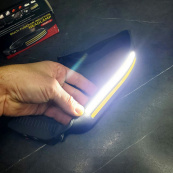 LED Ліхтар налобний BL-W689-LM+2COB (white+red) датчик руху, Ліхтарик на голову із зарядкою. Зображення №3