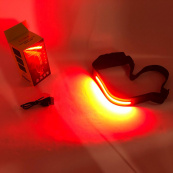 LED Ліхтар налобний BL-W689-LM+2COB (white+red) датчик руху, Ліхтарик на голову із зарядкою. Зображення №6