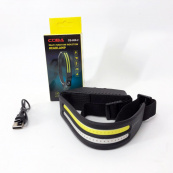 LED Ліхтар налобний BL-W689-LM+2COB (white+red) датчик руху, Ліхтарик на голову із зарядкою. Зображення №9