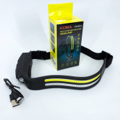 LED Ліхтар налобний BL-W689-LM+2COB (white+red) датчик руху, Ліхтарик на голову із зарядкою. Зображення №10