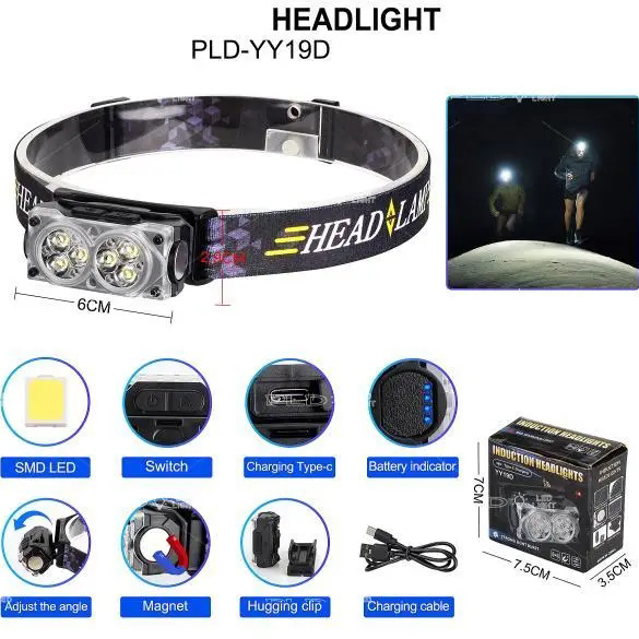 Ліхтар налобний YY-19D-6SMD Li-Ion, Світлодіодний ліхтар на лоб, Ліхтарик на голову із зарядкою Ліхтар налобний YY-19D-6SMD Li-Ion, Світлодіодний ліхтар на лоб, Ліхтарик на голову із зарядкою