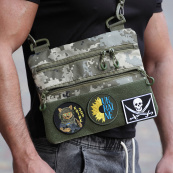 Сумка-кобура пиксель камуфляж, тактическая мужская сумка из ткани кордуры AOR -1. Изображение №2