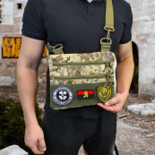 Сумка-кобура пиксель камуфляж, тактическая мужская сумка из ткани кордуры AOR -1. Изображение №16