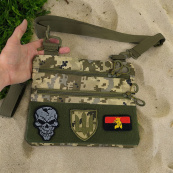 Сумка-кобура пиксель камуфляж, тактическая мужская сумка из ткани кордуры AOR -1. Изображение №18